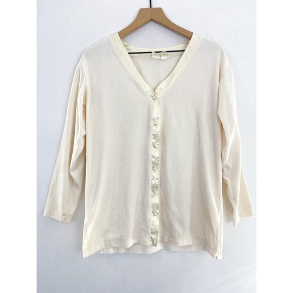 80s Victoria's Secret Pajama Set XS Gold Crown Label Ivory Cream Vintage - Picture 1 of 9
